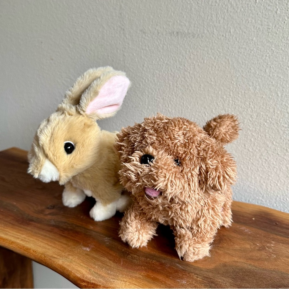 Battery Powered Plush Bunny and Puppy Toy Set
